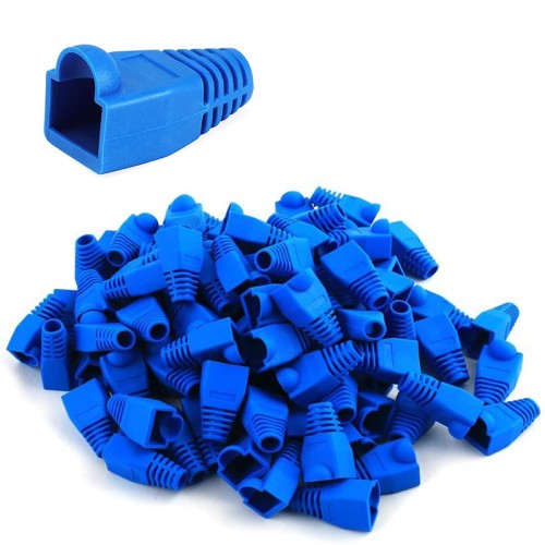 Blue RJ45 Boot Push-On Bubble Style